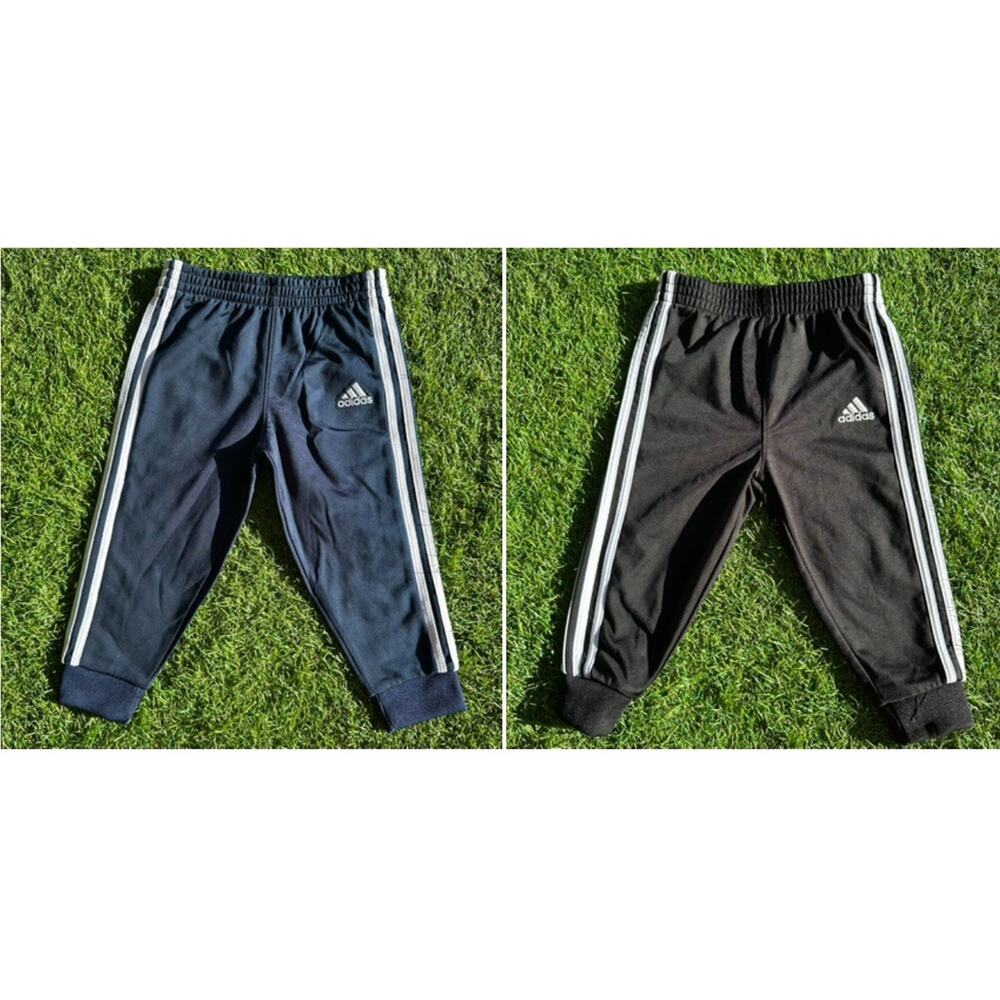 Adidas Jogger Pants Infant Size 12-18 Months 3 Stripe Life‎ Lounge Black Navy